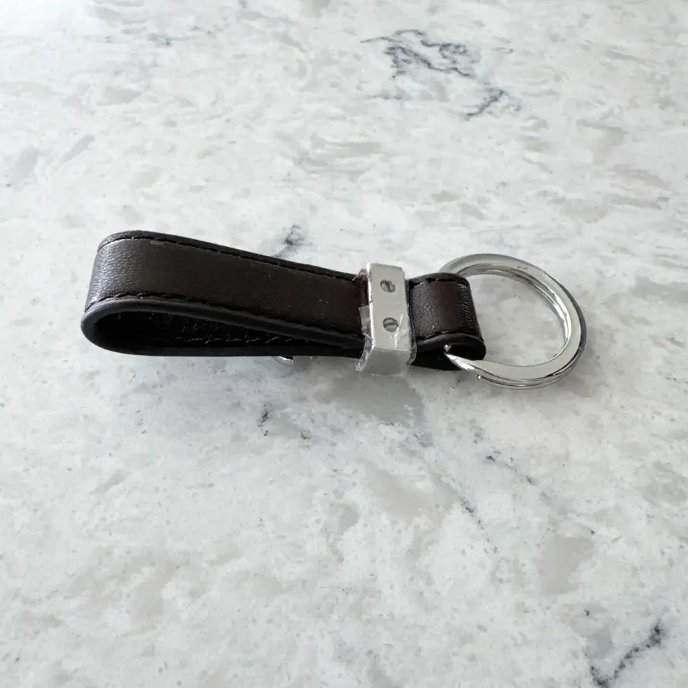 Just Cavalli‎ Leather Keychain Unisex One Size Brown Logo Anchor Charm